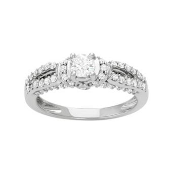 14k White Gold 1 Carat T.W. Diamond Engagement Ring