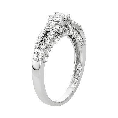 14k White Gold 1 Carat T.W. Diamond Engagement Ring