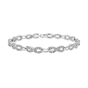 Sterling Silver 1/4 Carat T.W. Diamond Infinity Bracelet
