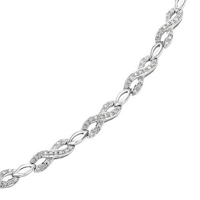 Sterling Silver 1/4 Carat T.W. Diamond Infinity Bracelet