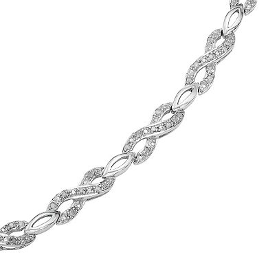 Sterling Silver 1/3 Carat T.W. Diamond Infinity Bracelet