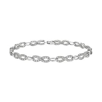 HDI Sterling Silver 3/4 Carat T.W. Diamond Infinity Bracelet