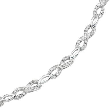 HDI Sterling Silver 3/4 Carat T.W. Diamond Infinity Bracelet