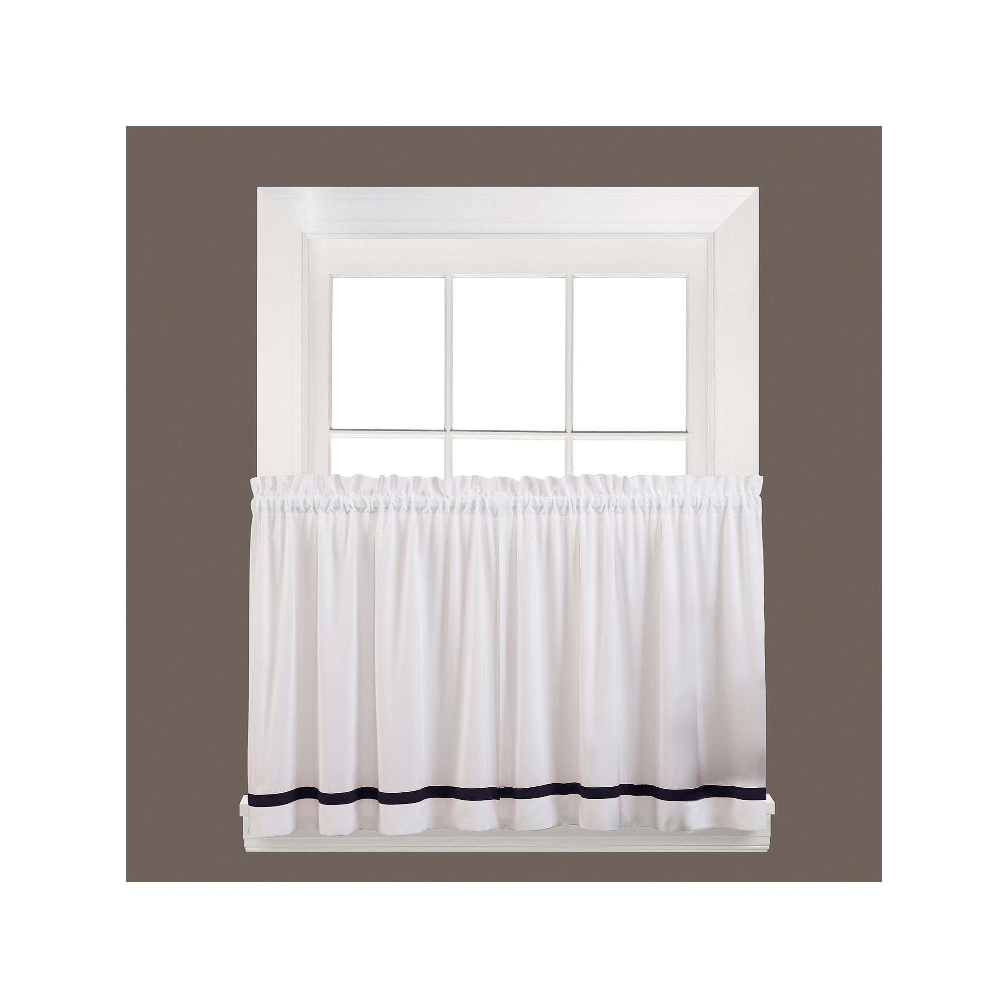 Saturday Knight Ltd. Kate Tier Kitchen Window Curtain Set, Black