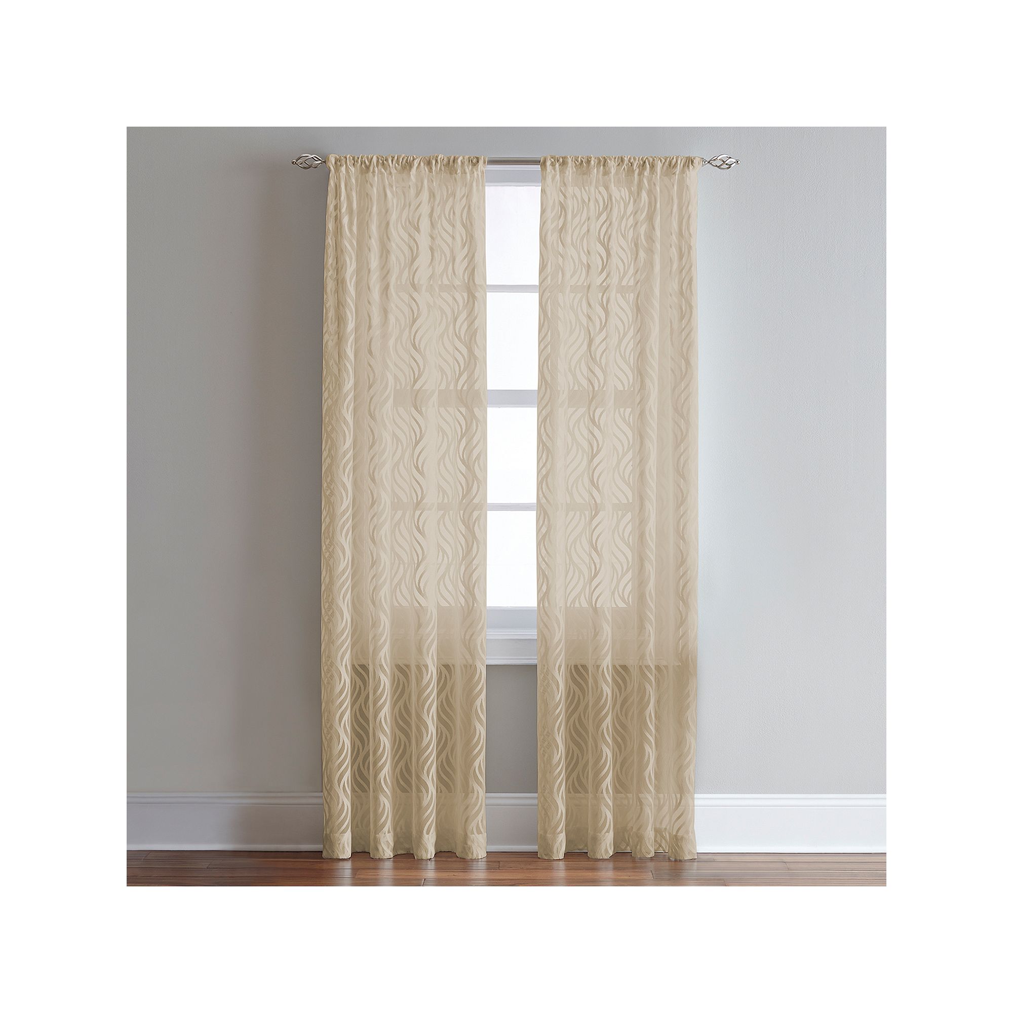 CHF 1-Panel Lyric Sheer Window Curtain, Antique
