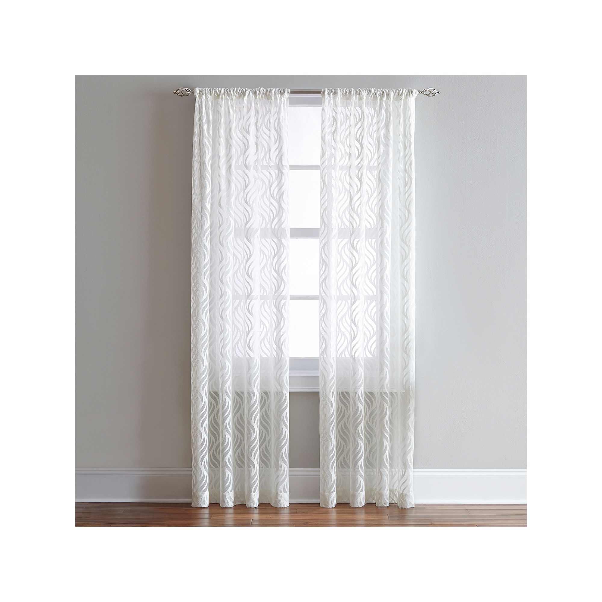CHF 1-Panel Lyric Sheer Window Curtain, White