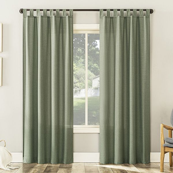 No. 918 1-Panel Jacob Tab Top Window Curtain - Moss Green (40X63)