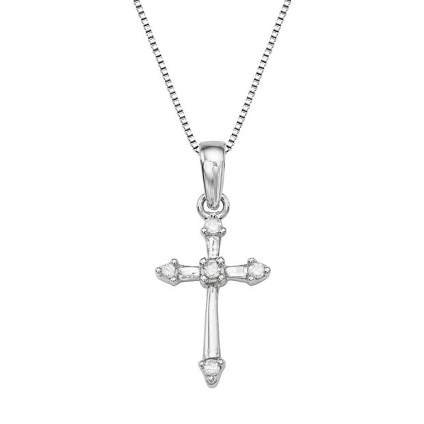 Kohls silver cross on sale necklace