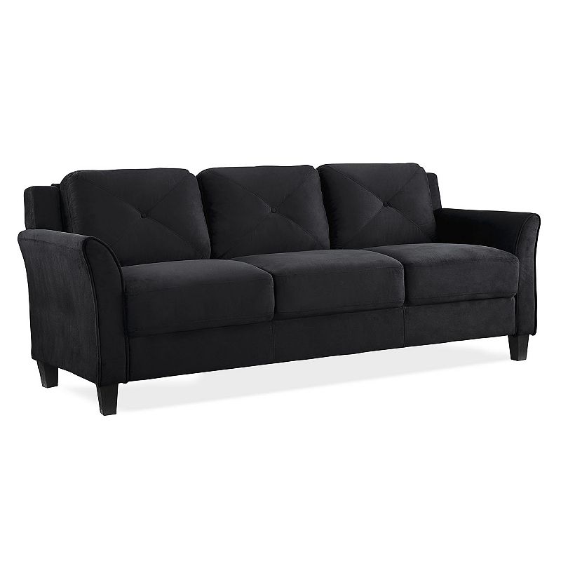 Lifestyle Solutions Hartford Curved Arm Sofa, Black