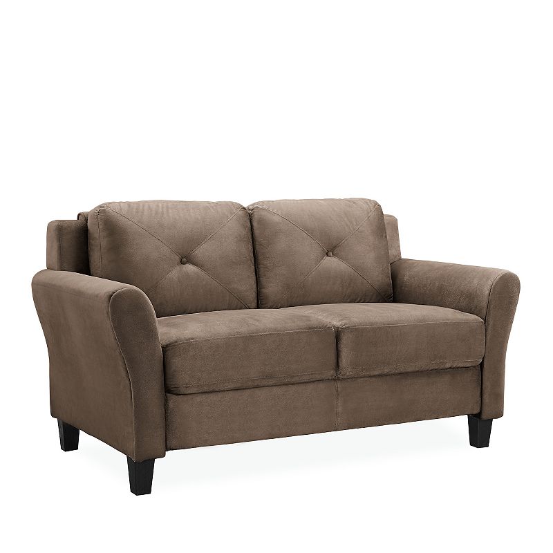 Lifestyle Solutions Hartford Rolled Arm Loveseat, Brown