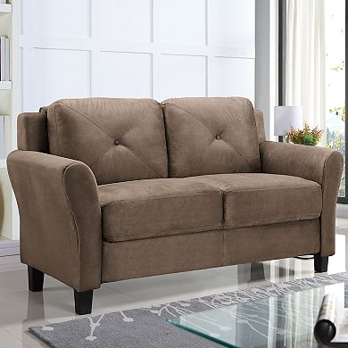 Lifestyle Solutions Hartford Rolled Arm Loveseat 