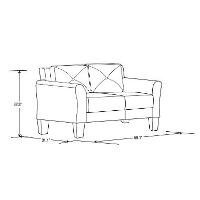Lifestyle Solutions Hartford Rolled Arm Loveseat 