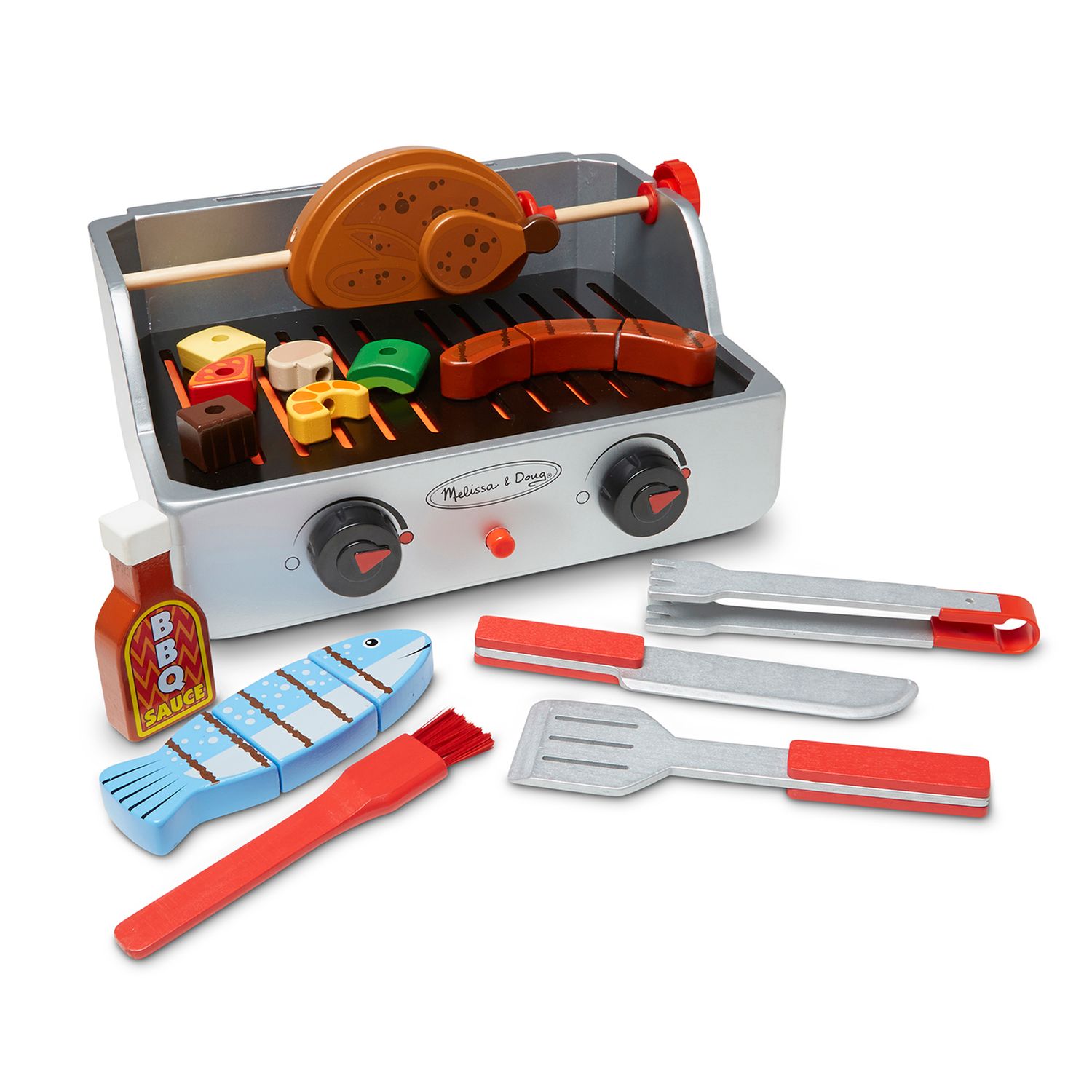 Jr. Grill Master's Wooden BBQ Grill Set with Accessories – Hearthsong