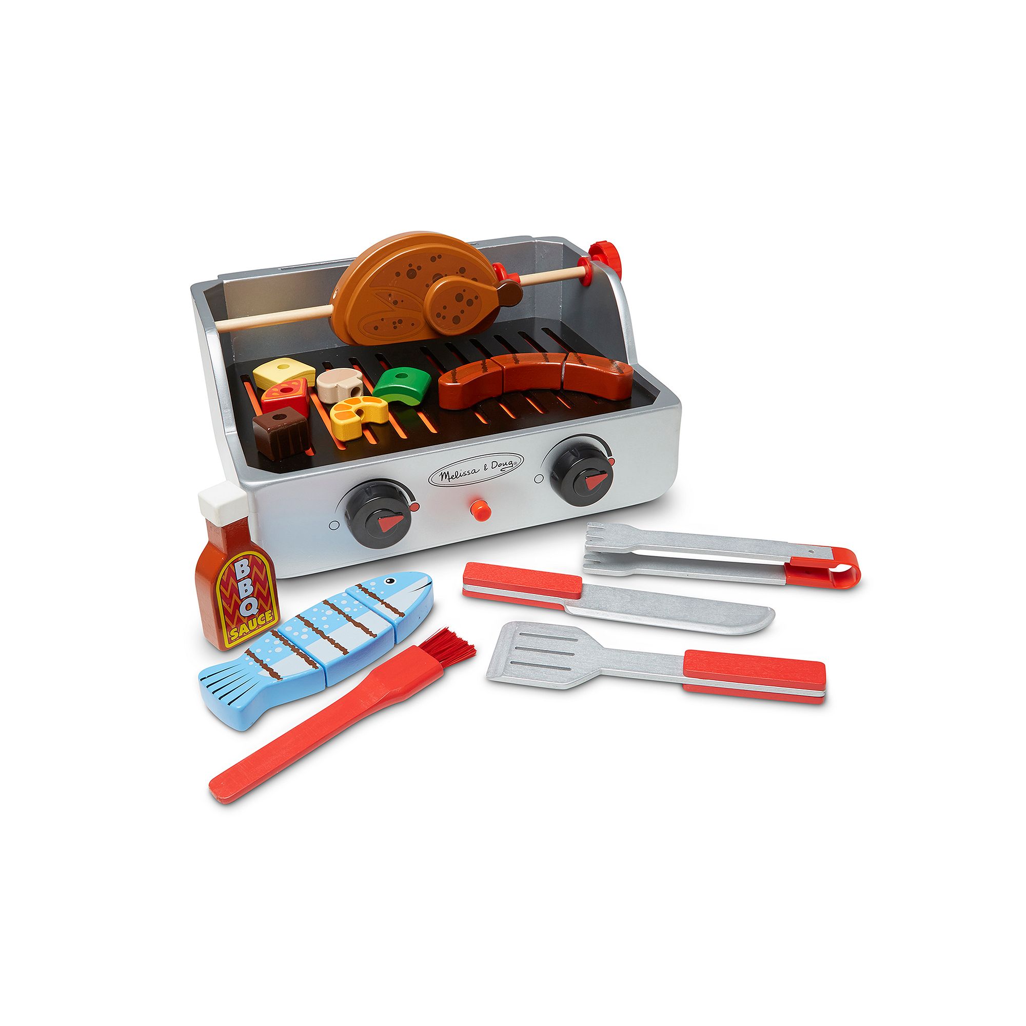 Melissa & Doug 24-pc. Rotisserie & Grill Barbeque Set, Multicolor