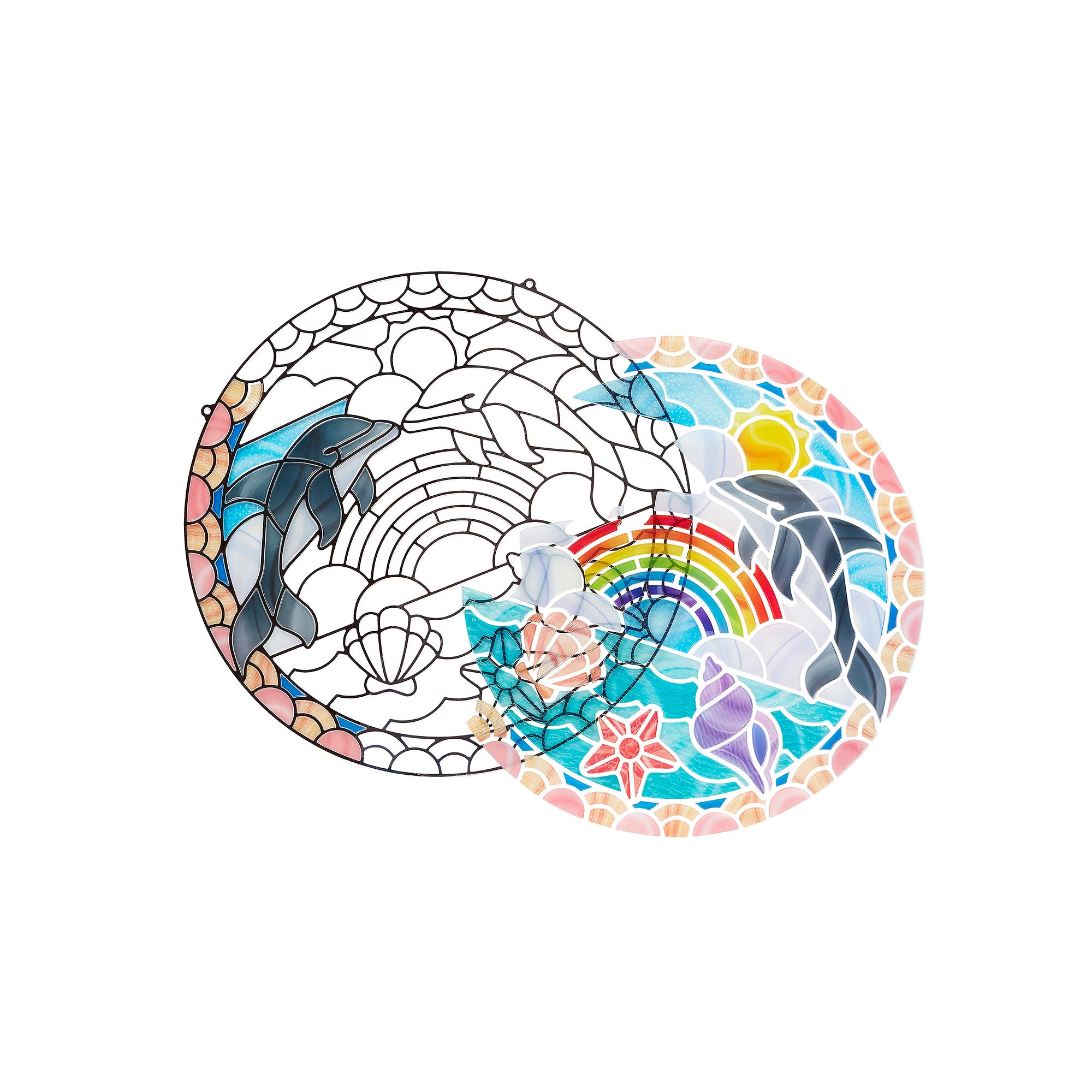 Melissa & Doug Stained Glass Made Easy Dolphins Set, Multicolor