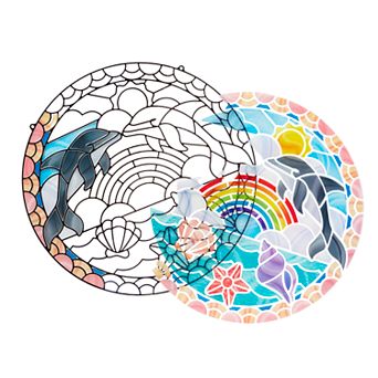 Melissa & Doug Stained Glass Made Easy Dolphins Set
