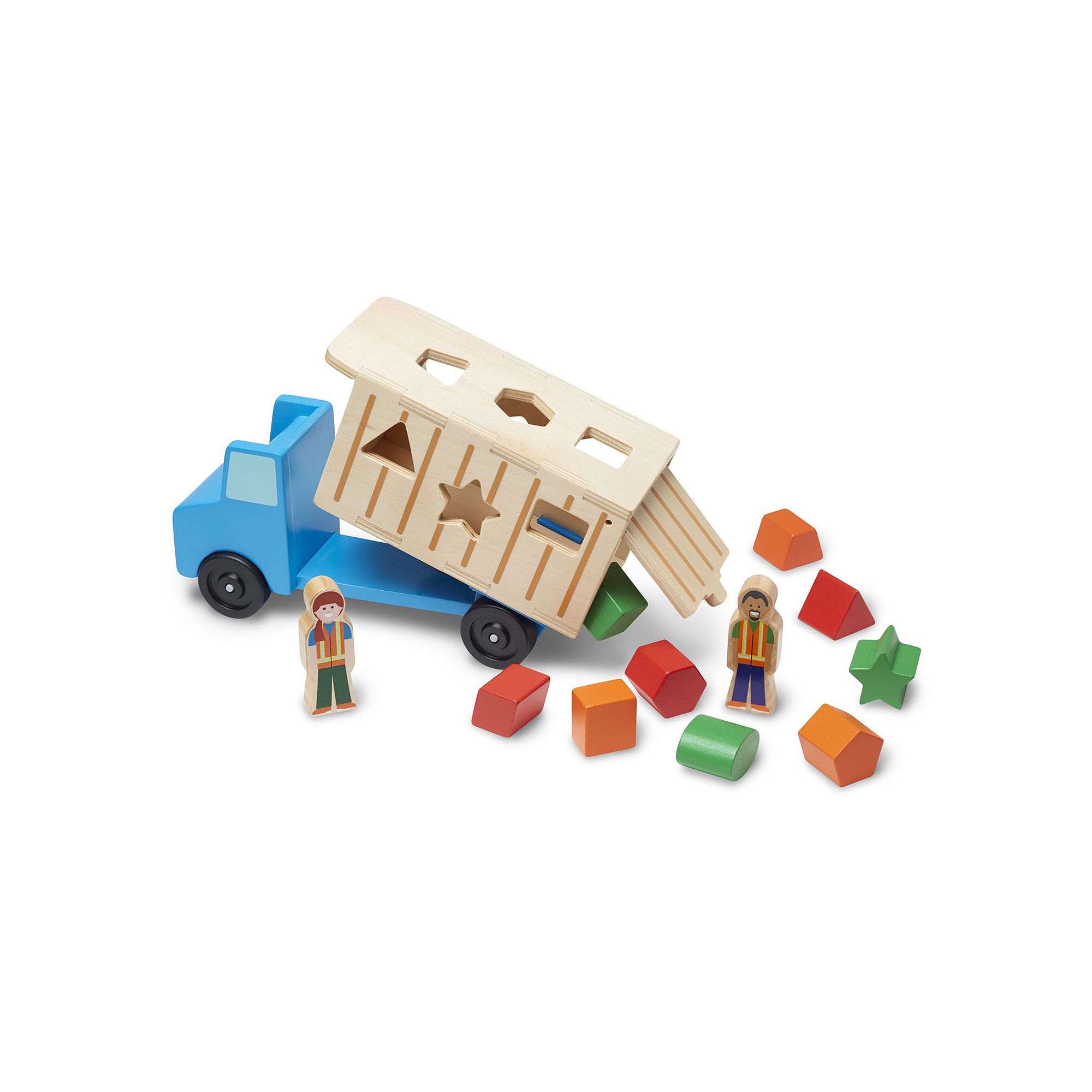 Melissa & Doug Shape Sorting Dump Truck Play Set, Multicolor