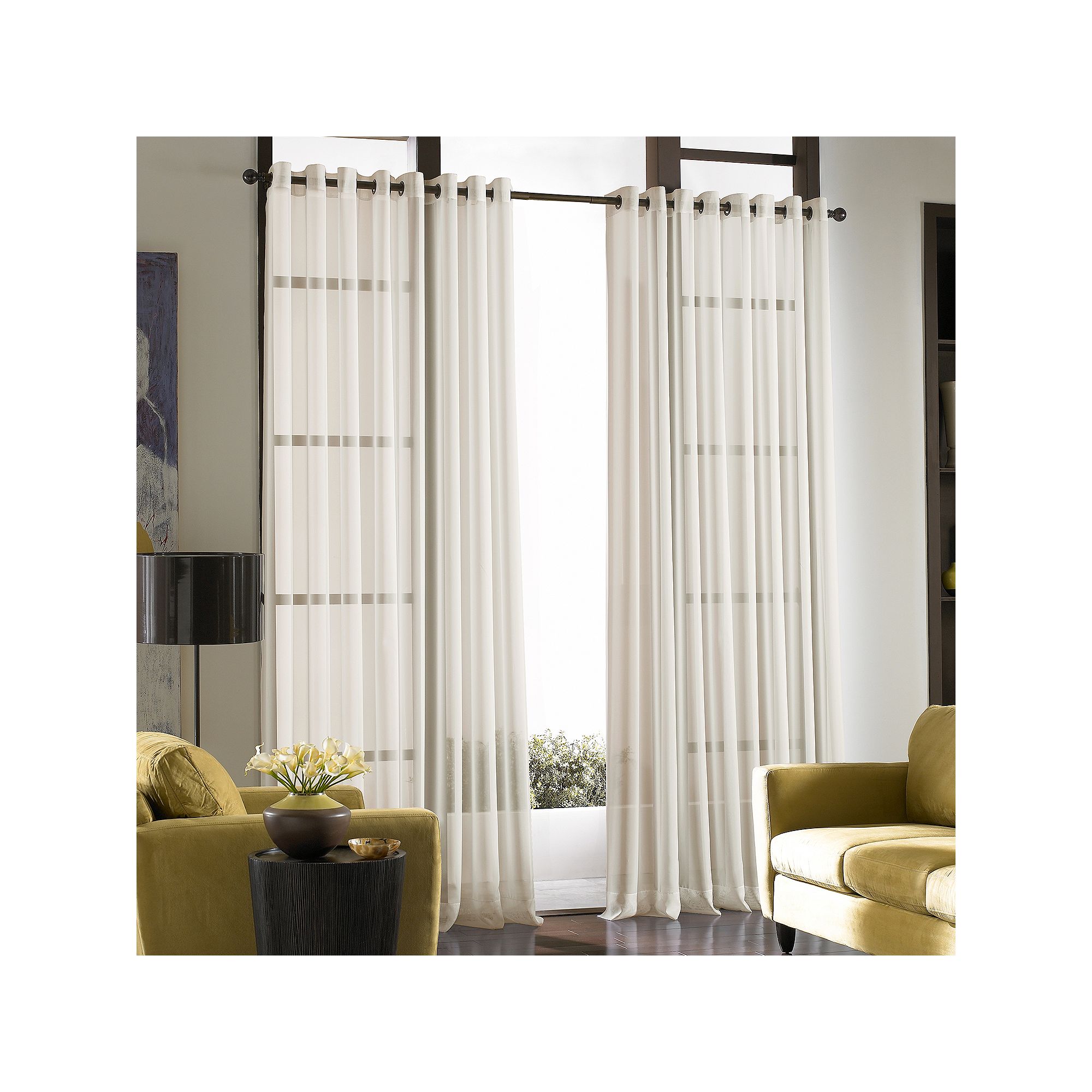 Window Curtainworks Soho Voile Grommet Window Curtain, Oyster