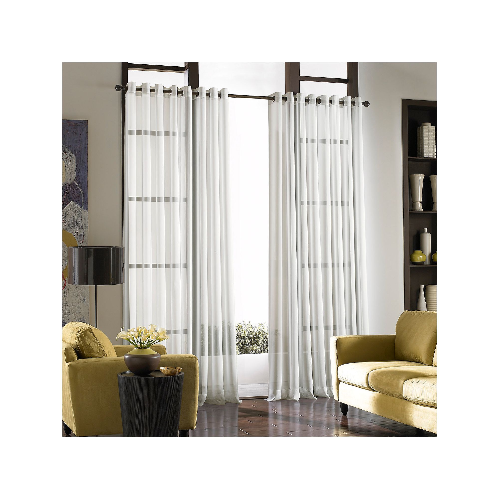 Window Curtainworks Soho Voile Grommet Window Curtain, Winter White