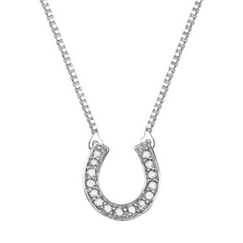 HDI Sterling Silver Diamond Accent Horseshoe Necklace