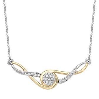 Two Tone Sterling Silver 1/4 Carat T.W. Diamond Necklace