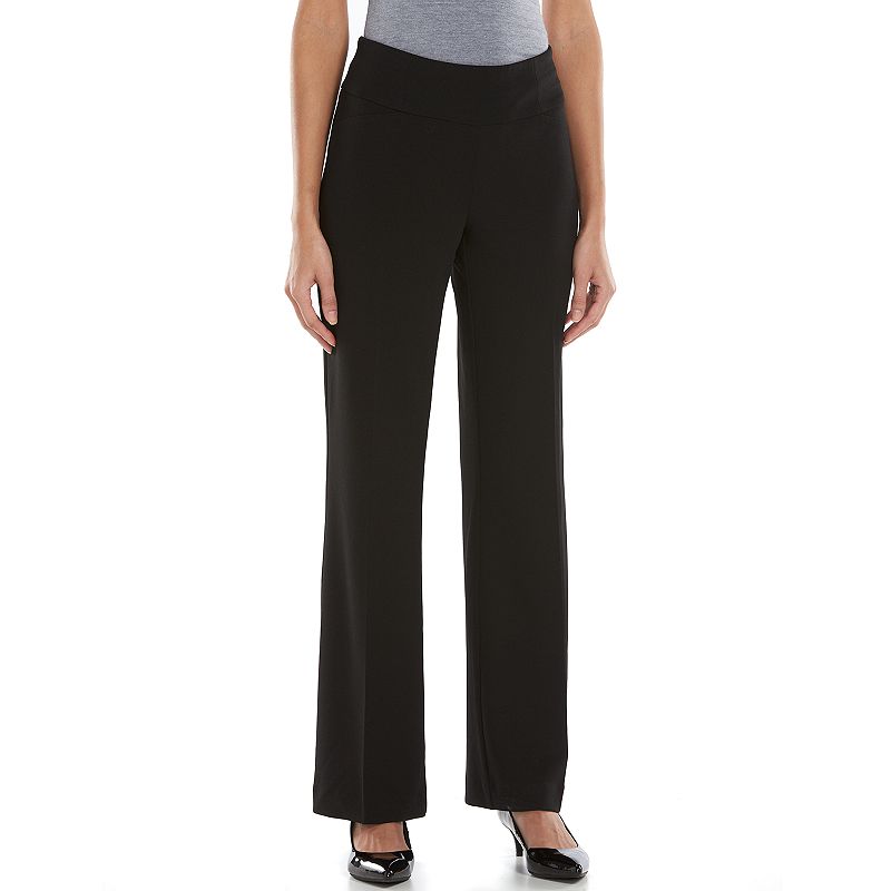 Dana Buchman Crepe Straight-Leg Pull-On Pants - Women's