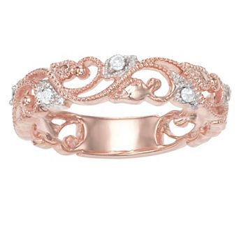 HDI Sterling Silver 1/10 Carat T.W. Diamond Ring