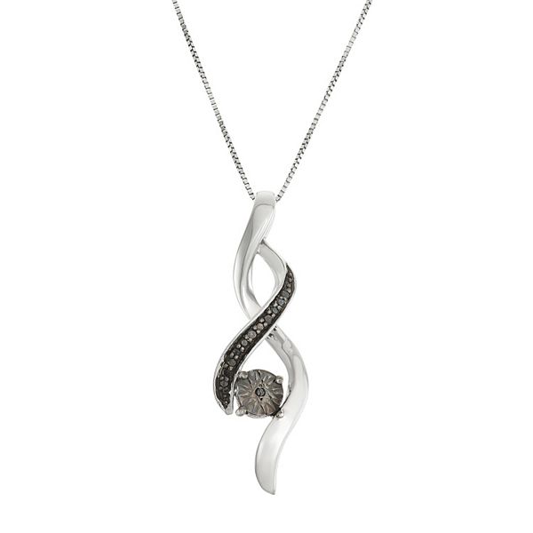 Kiara Jewellery 925 Sterling Silver Brown Amber Infinity Pendant Necklace on 18 Sterling Silver Trace Or Curb Chain.