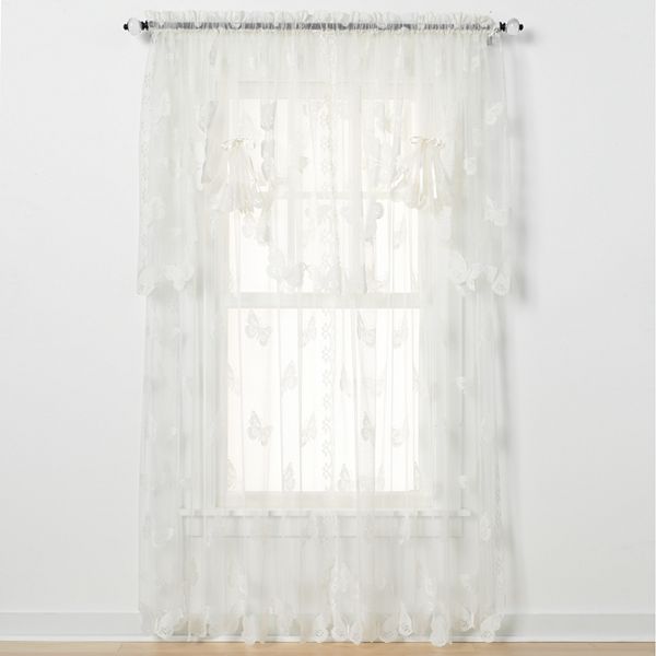 Erfly Lace 1 Pack Window Curtain, White Lace Curtains