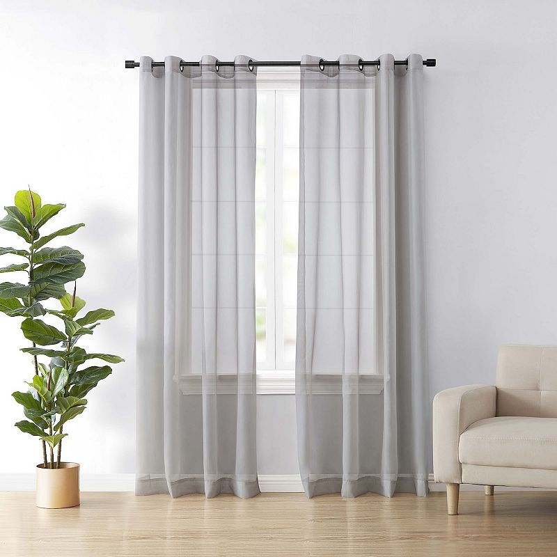 Arm and Hammer Curtain Fresh Odor-Neutralizing Window Curtain, Grey, 59X108
