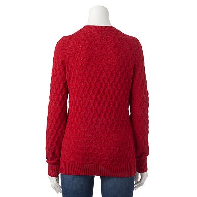 Women's Croft & Barrow® Essential Cable-Knit Crewneck Sweater