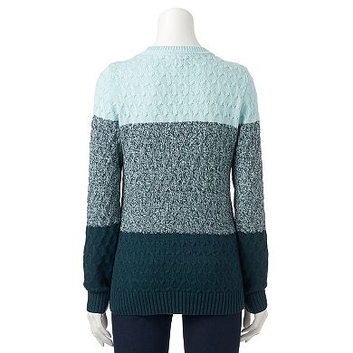 Women's Croft & Barrow® Essential Cable-Knit Crewneck Sweater