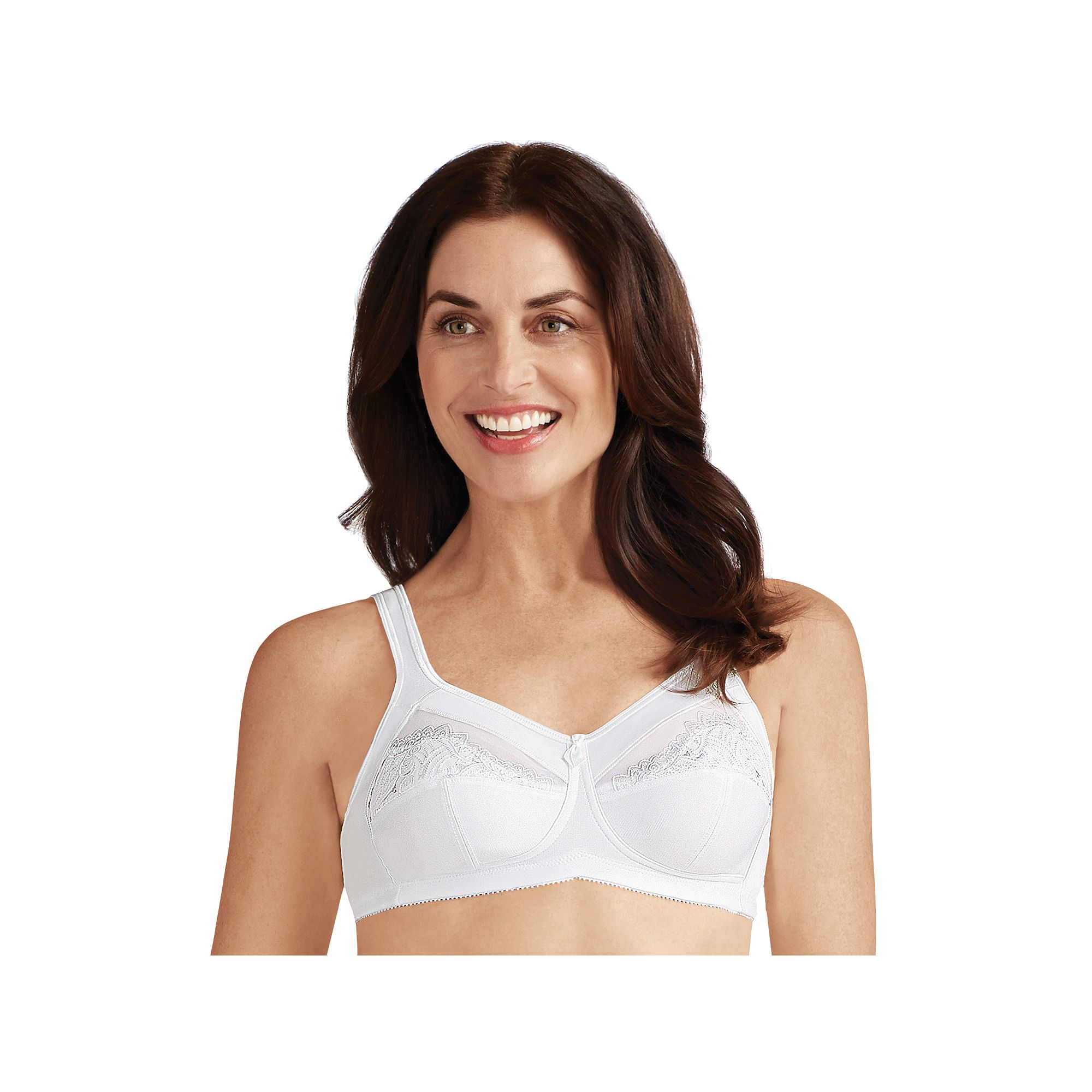Amoena Mastectomy Bra: Isadora Wireless, Womens, Size: 32 D, White