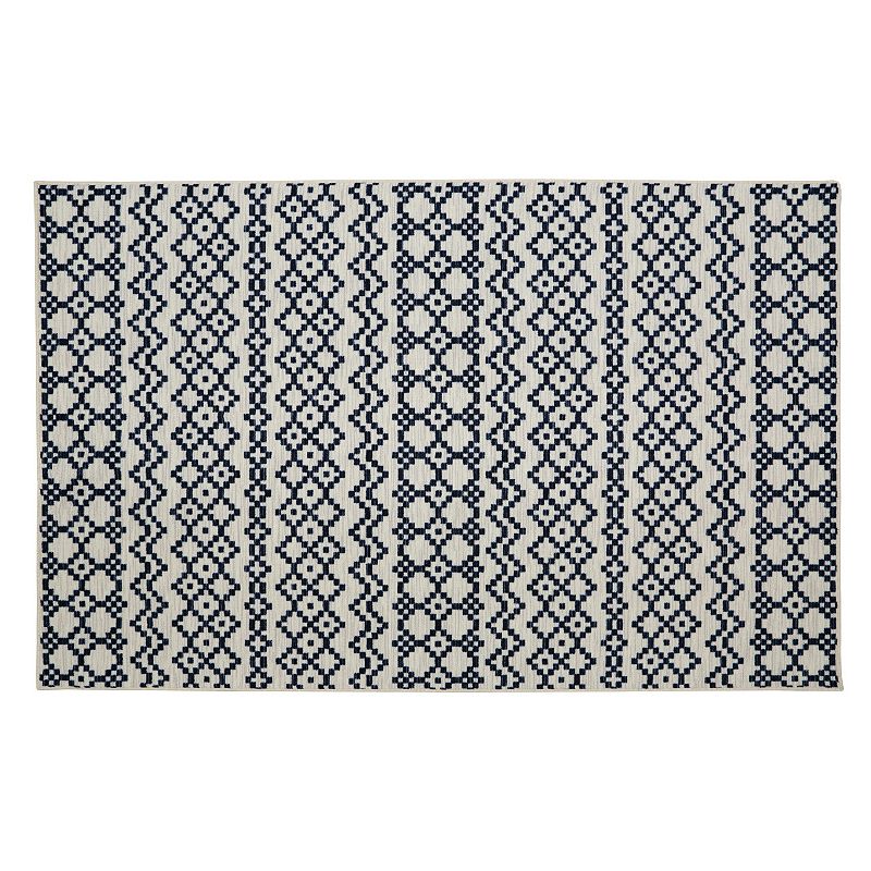 Mohawk Home Aztec Bands Geometric Rug, Blue, 5X8 Ft