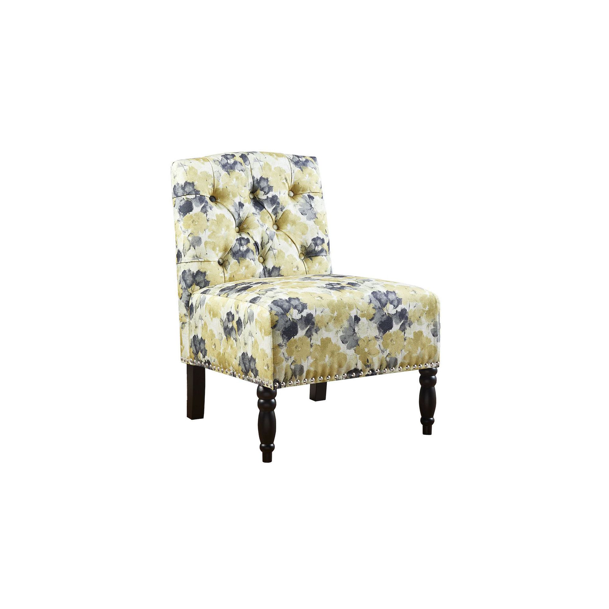 Madison Park Serena Accent Chair, Kaley Yellow Gray