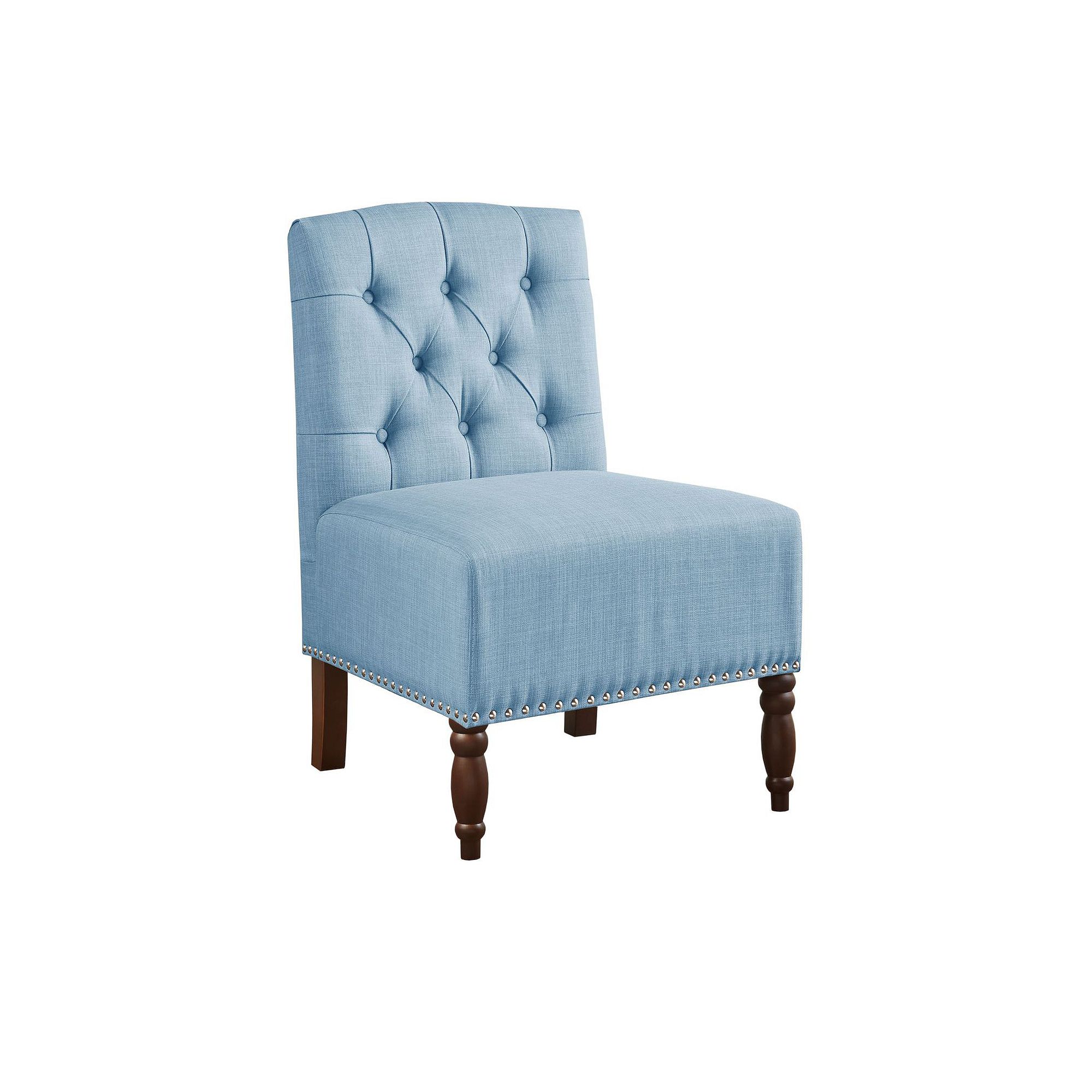 Madison Park Serena Accent Chair, Solid Misty Blue