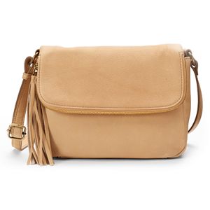 Leather Fold-Over Fringed Crossbody Bag