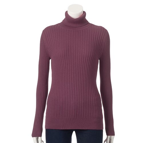 Women's Croft & Barrow® Ribbed Turtleneck Sweater