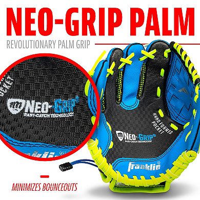 Franklin Sports NeoGrip Teeball 9-in. in Left Hand Throw Glove and Ball Set- Youth