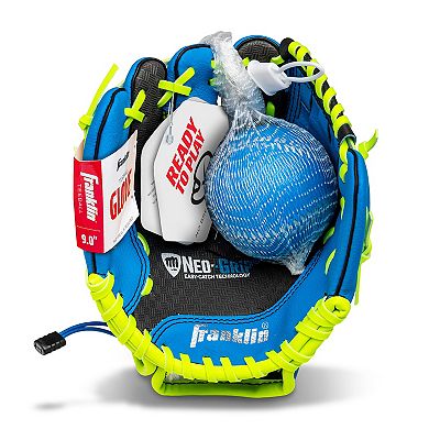 Franklin Sports NeoGrip Teeball 9-in. in Left Hand Throw Glove and Ball Set- Youth