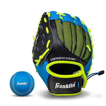 Franklin Sports NeoGrip Teeball 9 in in Left Hand Throw Glove and Ball Set- Youth