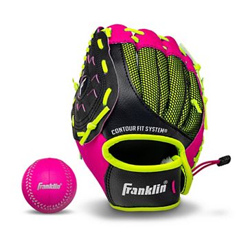 Franklin Sports NeoGrip Teeball 9 in in Left Hand Throw Glove and Ball Set- Youth