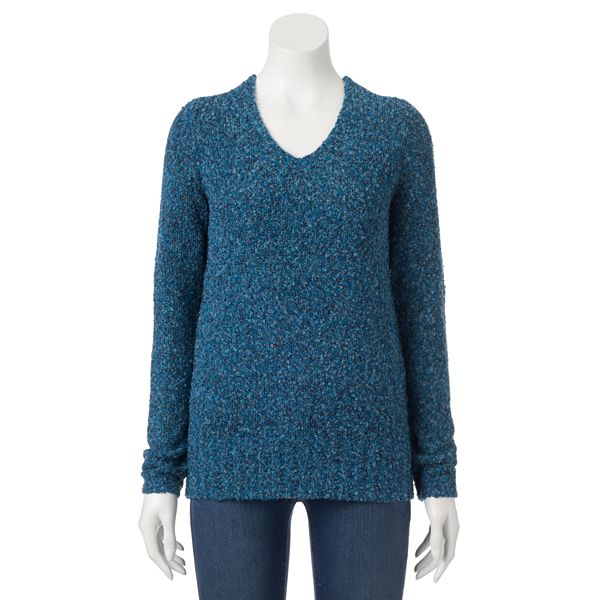 Women's Croft & Barrow® Boucle V-Neck Sweater