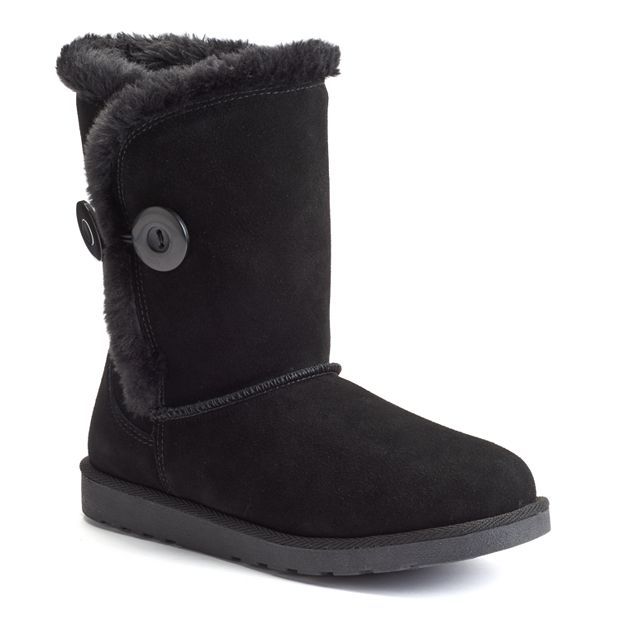 Girls black cheap fuzzy boots