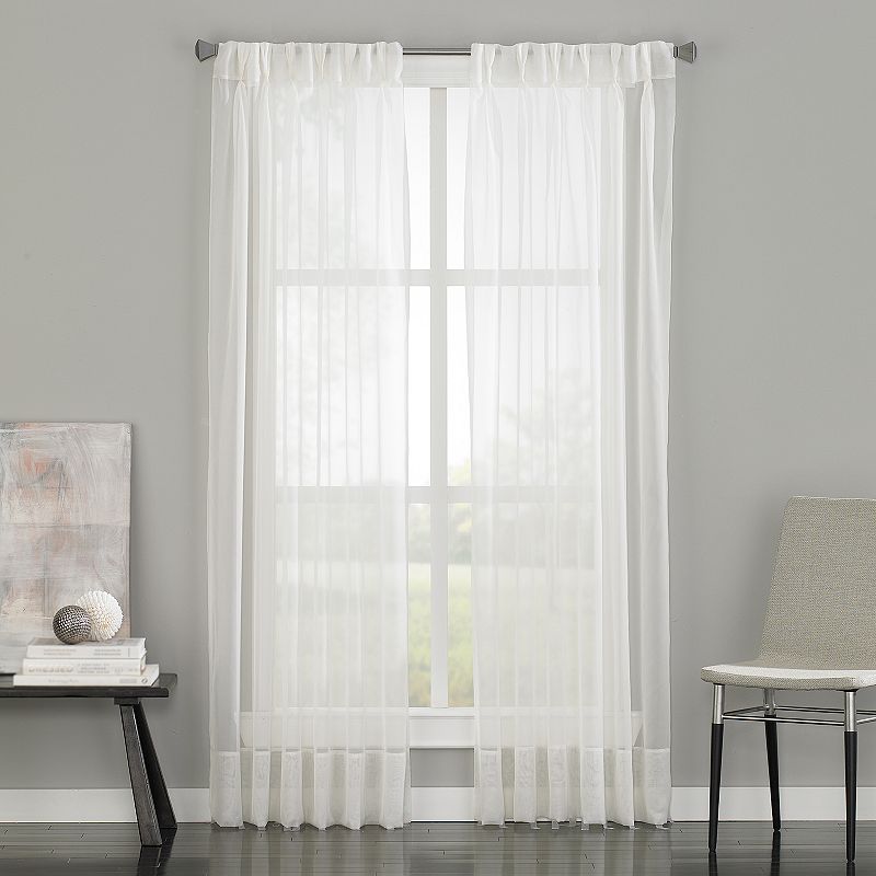 Window Curtainworks Soho Voile Pinch Pleat Window Curtain, White