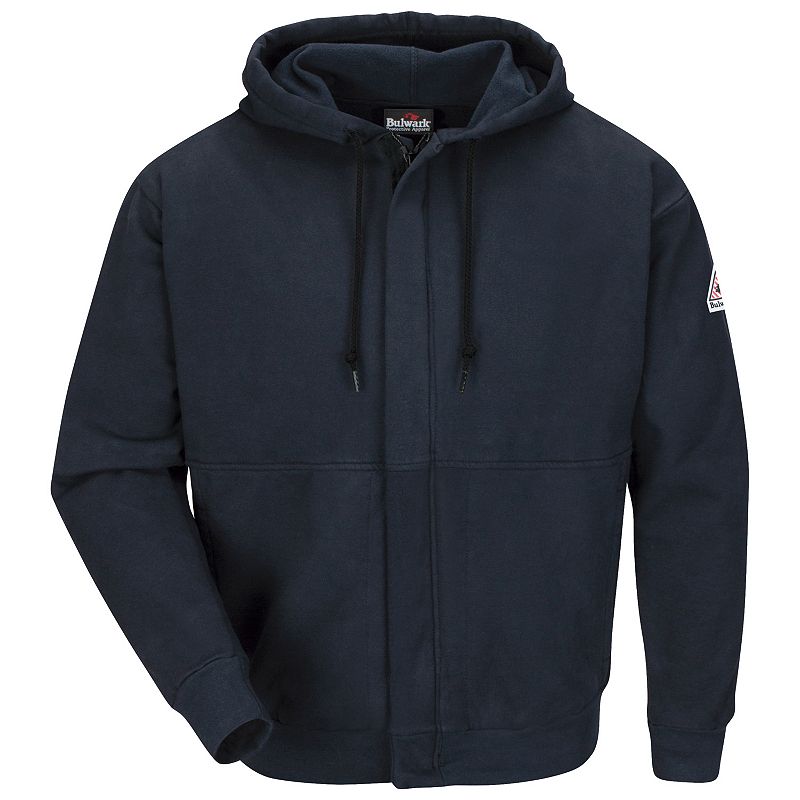 Mens Bulwark FR Zip-Front Hooded Sweatshirt, Size: Small, Blue