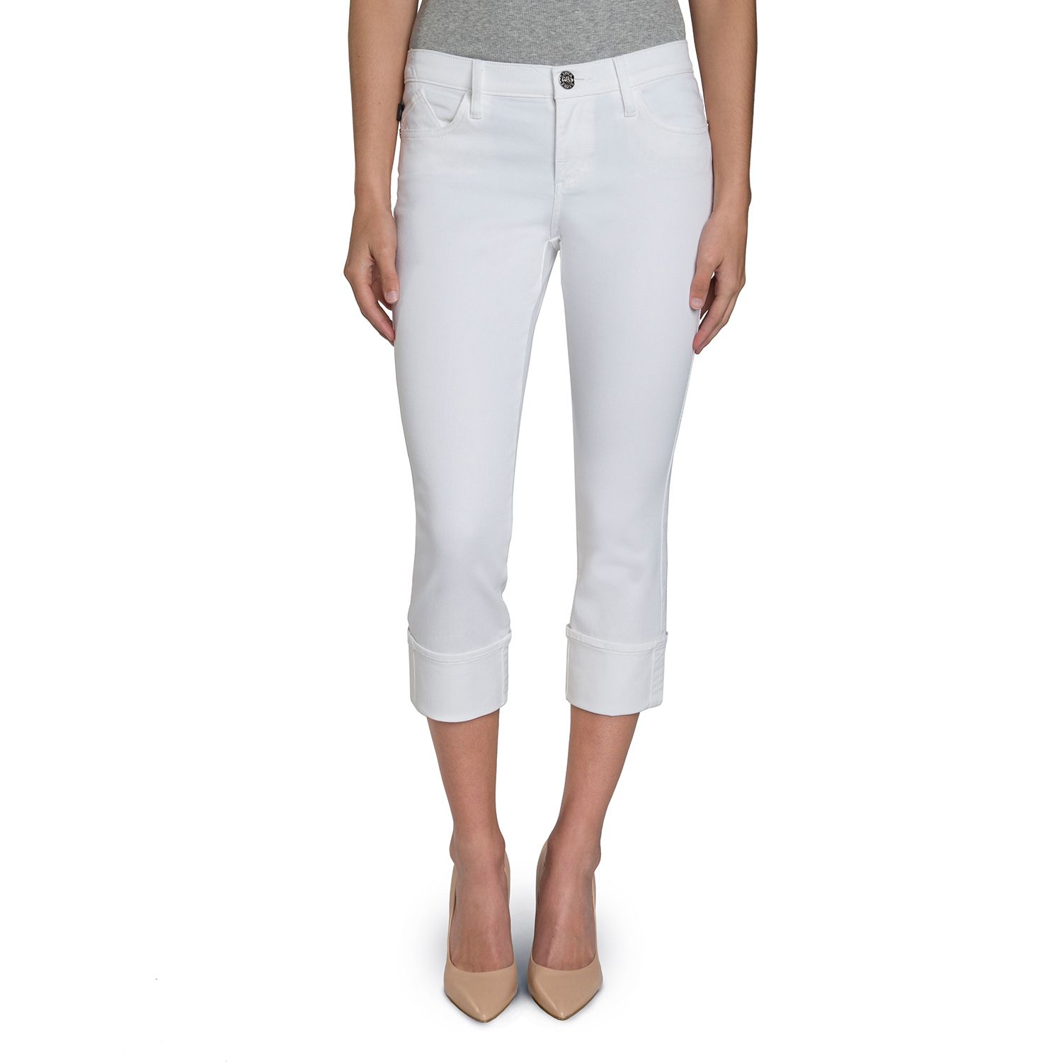 white jean capris