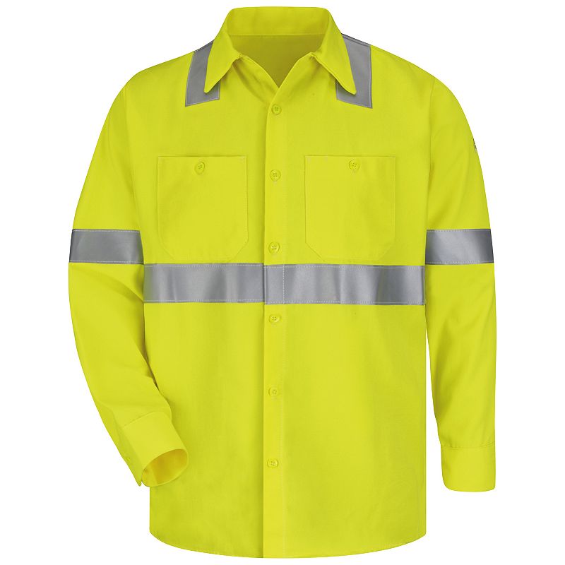 Mens Bulwark FR CoolTouch 2 Hi-Visibility Work Shirt, Size: XXL, Yellow