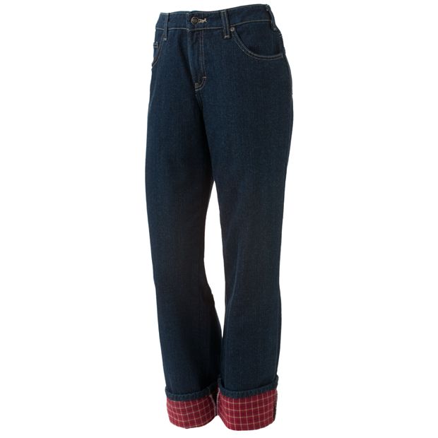 Plus Size Dickies Flannel-Lined Straight-Leg Jeans