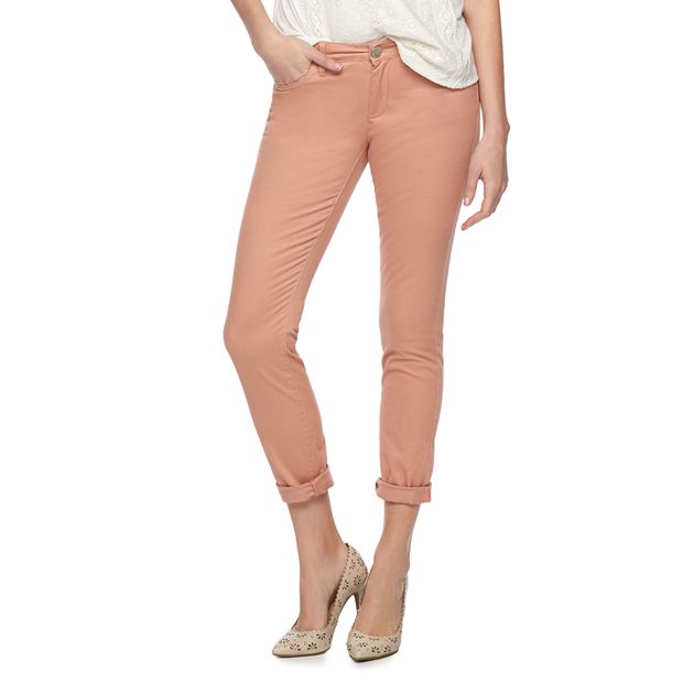 Women's LC Lauren Conrad Twill Roll-Cuff Skinny Cut Pants